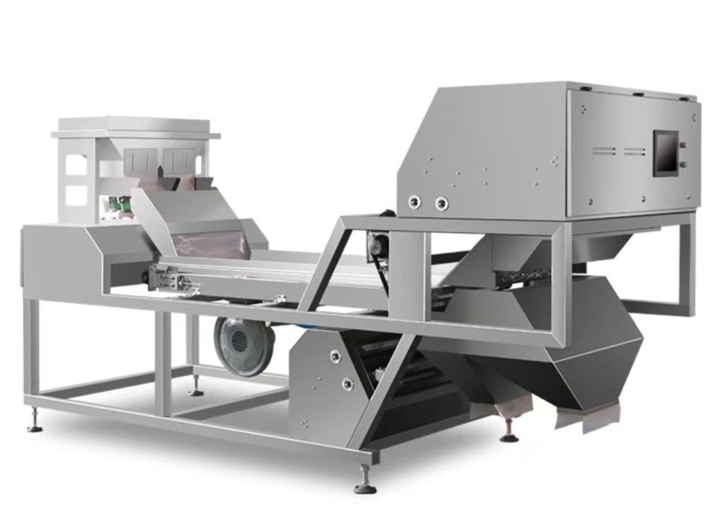 Noten 1-3 ton per uur Tracked kleur sorteermachine gebruikt voor walnoten, amandelen.
