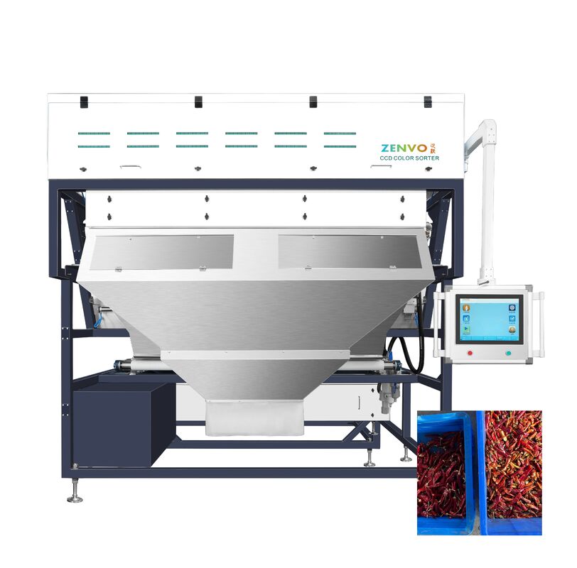 AI-powered chili kleur sorter met 0,06mm2 precisie.