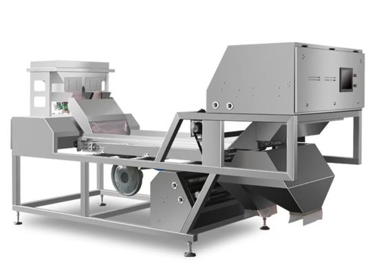 Noten 1-3 ton per uur Tracked kleur sorteermachine gebruikt voor walnoten, amandelen.