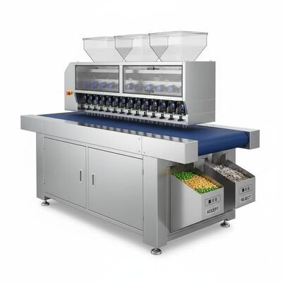 Multifunctionele bandkleursorteerder voor de voedings-, mineralen- en recyclingindustrie.